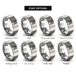 font options for inside engraving on silver rope coil rings