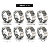 font options for inside engraving on silver rope coil rings