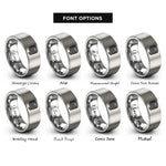 font options for inside engraving on grey rope coil rings
