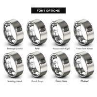 font options for inside engraving on grey rope coil rings