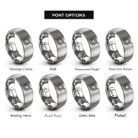 font options for inside engraving on silver rope coil rings