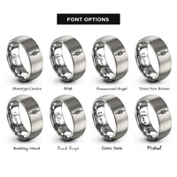 font options for inside engraving on gray rope knot rings