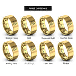 font options for inside engraving on gold roping duo rings