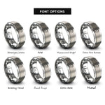 font options for inside engraving on silver rosary circle rings