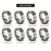 font options for inside engraving on silver rosary circle rings