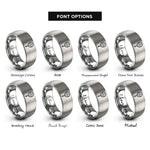 font options for inside engraving on gray rosary cross rings
