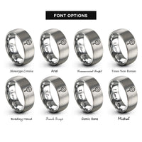 font options for inside engraving on gray rosary cross rings