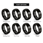 font options for inside engraving on black rose art rings