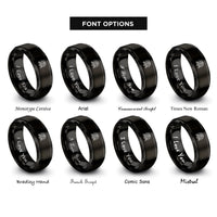 font options for inside engraving on black rose art rings