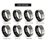 font options for inside engraving on black & gray rose rings