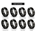 font options for inside engraving on black & gray rose rings
