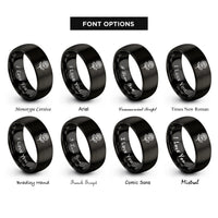 font options for inside engraving on black rose rings