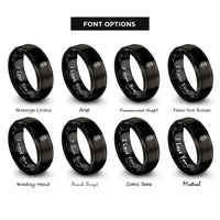font options for inside engraving on black rose rings