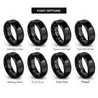 font options for inside engraving on black rose rings