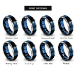 font options for inside engraving on blue & grey rose circle rings
