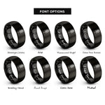 font options for inside engraving on black rose cross rings
