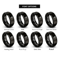 font options for inside engraving on black rose cross rings