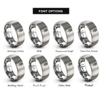 font options for inside engraving on silver rose cross rings