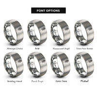 font options for inside engraving on silver rose cross rings