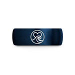 ladies gold tone band – blue tungsten heart wave crest wedding band