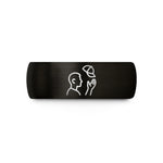 unique wedding band style – black & rose gold tungsten cap toss silhouette wedding band