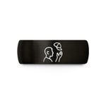 ring for men and women – black tungsten cap toss silhouette wedding band