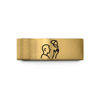 comfort fit ring option – gold tungsten cap toss silhouette wedding band