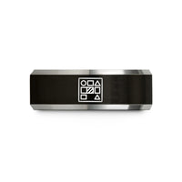 women tungsten wedding – black & gray tungsten sampler pad grid wedding band
