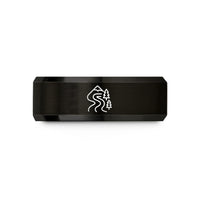comfortable men’s ring style – black tungsten trail map wedding band