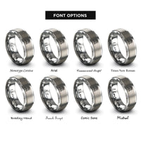 font options for inside engraving on gray rose rings