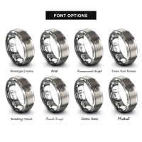 font options for inside engraving on grey rose mandala circle rings