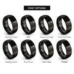 font options for inside engraving on black rose stem thorns rings