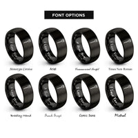 font options for inside engraving on black rose stem thorns rings