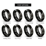 font options for inside engraving on black & grey rotary cutter rings