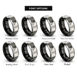 font options for inside engraving on black & gray rotary cutter rings