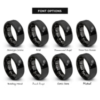font options for inside engraving on black rotary cutter rings