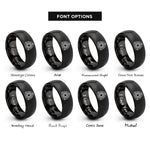 font options for inside engraving on black rotary engine rotor rings