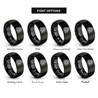 font options for inside engraving on black rotary engine rotor rings
