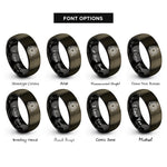 font options for inside engraving on gunmetal & black rotary engine rotor rings