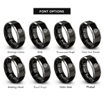 font options for inside engraving on black & silver rotary engine wankel rings