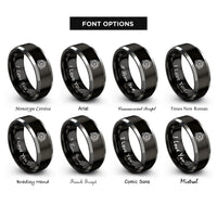 font options for inside engraving on black & silver rotary engine wankel rings