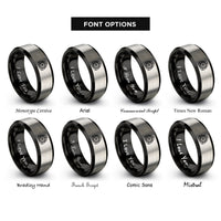 font options for inside engraving on black & grey rotary engine wankel rings