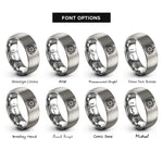 font options for inside engraving on silver rotary engine wankel rings