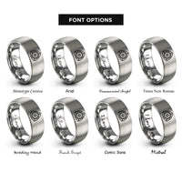 font options for inside engraving on silver rotary engine wankel rings
