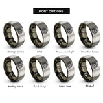font options for inside engraving on gunmetal & silver rotary engine wankel rings