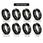 font options for inside engraving on black & silver rotary knob pointer rings