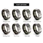 font options for inside engraving on gunmetal & grey rotary knob pointer rings