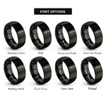 font options for inside engraving on black rotary tool rings