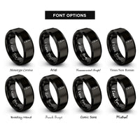 font options for inside engraving on black rotary tool rings