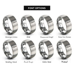 font options for inside engraving on silver rotary tool rings
